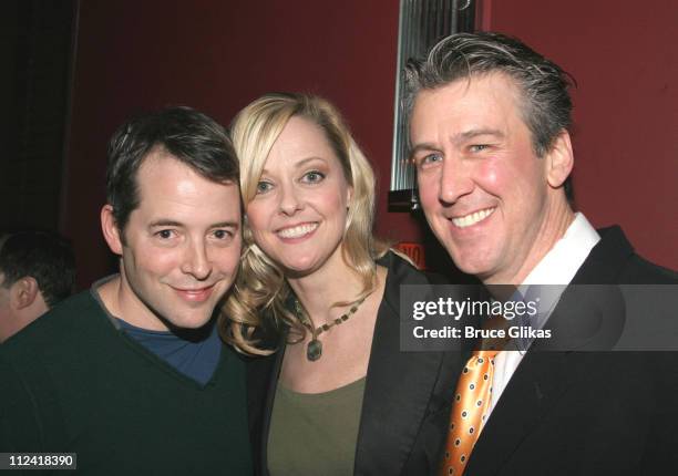 Matthew Broderick and Alan Ruck, who starred in "Ferris Bueller's Day Off", with Angie Schworer