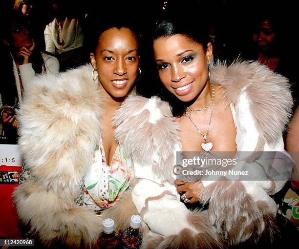 Guest and Mashonda during Olympus Fashion Week Fall 2006 - Baby Phat - Front Row and Backstage at Bryant Park in New York City, New York, United...