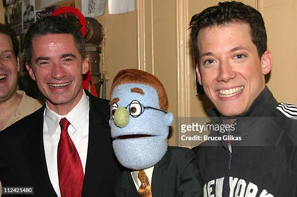 Governor Jim McGreevey with "Rod", The Gay Republican puppet, and John Tartaglia