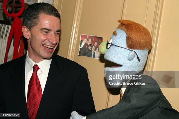 Governor Jim McGreevey with "Rod", The Gay Republican puppet
