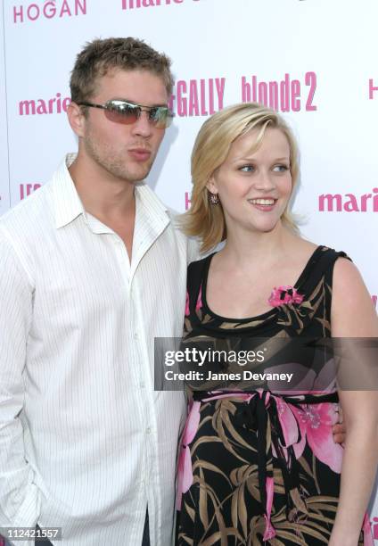 Ryan Phillippe and Reese Witherspoon during Legally Blonde 2 Red, White & Blonde - Special Screening in Southampton, New York at United Artists...