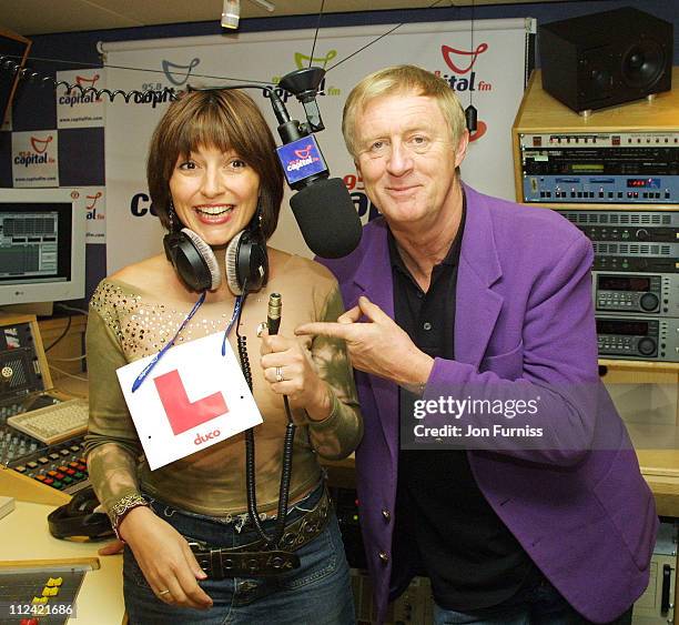 Davina McCall and Chris Tarrant during Capital FM Announce Davina McCall Will Host The Breakfast Show at Leicester Square in London, Great Britain.