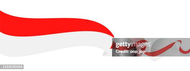 ilustraciones, imágenes clip art, dibujos animados e iconos de stock de indonesia - cinta bandera vector icono plana - cultura indonesia