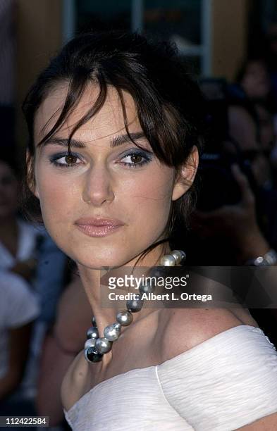 Keira Knightley during The World Premiere of "Pirates of The Caribbean: The Curse of The Black Pearl" at Disneyland in Anaheim, California, United...
