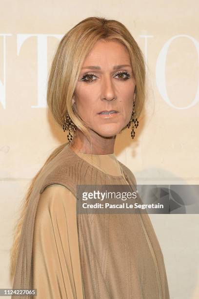 Singer Celine Dion attends the Valentino Haute Couture Spring Summer 2019 show as part of Paris Fashion Week on January 23, 2019 in Paris, France.