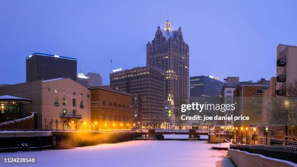 skyline, downtown, milwaukee, america - milwaukee wisconsin stock pictures, royalty-free photos & images