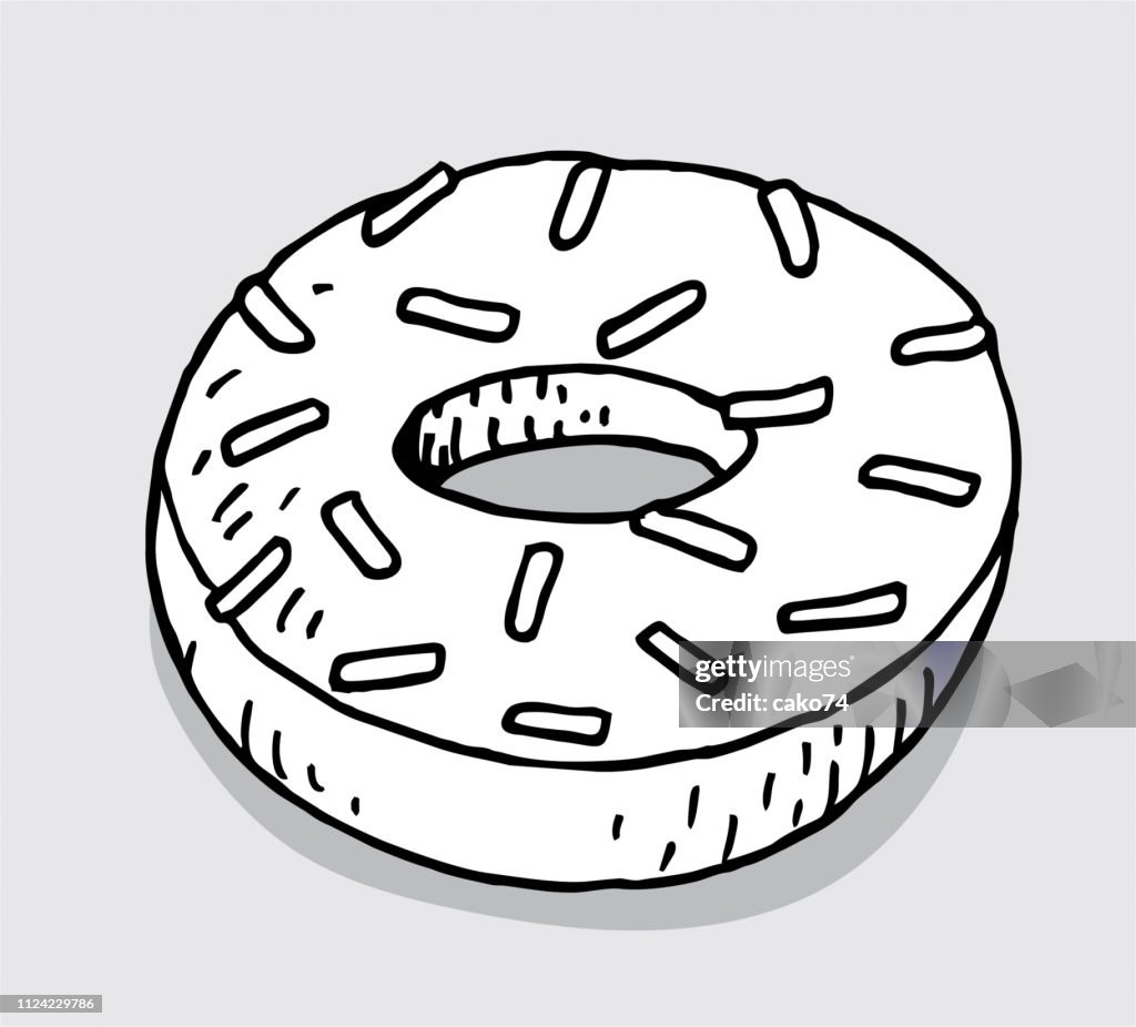 Hand drawn donut