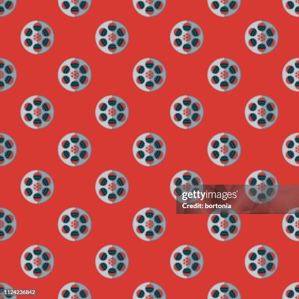 movies seamless pattern - movie reel background stock illustrations
