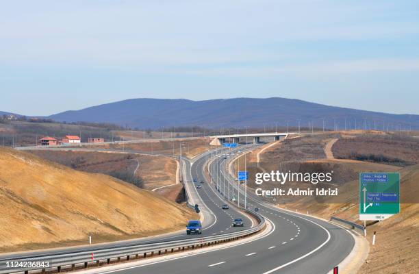 kosovo highway "ibrahim rugova" - prishtina stock pictures, royalty-free photos & images
