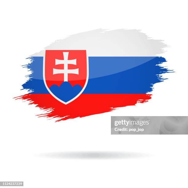 slovakia - grunge flag vector glossy icon - bratislava stock illustrations