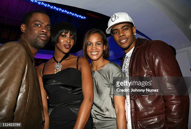 Chris Rock, Naomi Campbell, Erica Reid and Mario during Celebrate Mary Party Hosted by Jada and Will Smith - Inside at Boulevard 3 in Hollywood,...