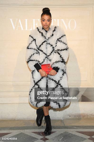Ella Balinska attends the Valentino Haute Couture Spring Summer 2019