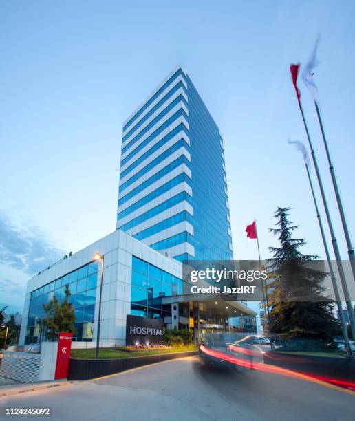 modern hospital building - medical building exterior stock pictures, royalty-free photos & images