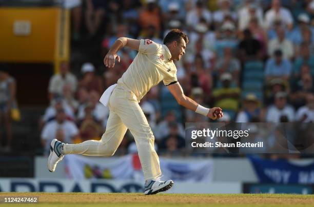 James Anderson of England catches West Indies captain Jason Holder during Day One of the First Test match between England and West Indies at...