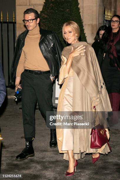 Singer Celine Dion and Pepe Munoz are seen on January 23, 2019 in Paris, France.