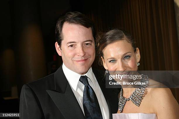Matthew Broderick and Sarah Jessica Parker during Neil Simon's "The Odd Couple" Broadway Opening Night at The Marriott Marquis Ballroom in New York...