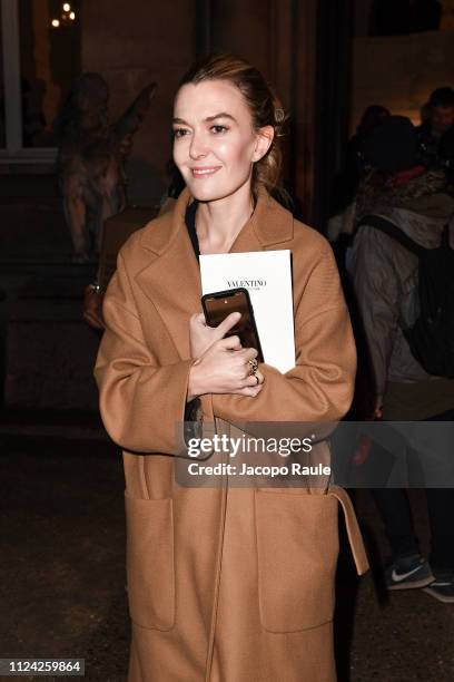 Marta Ortega Perez is seen arriving at Valentino fashion show during Paris Fashion Week Haute Couture Spring Summer 2020 on January 23, 2019 in...