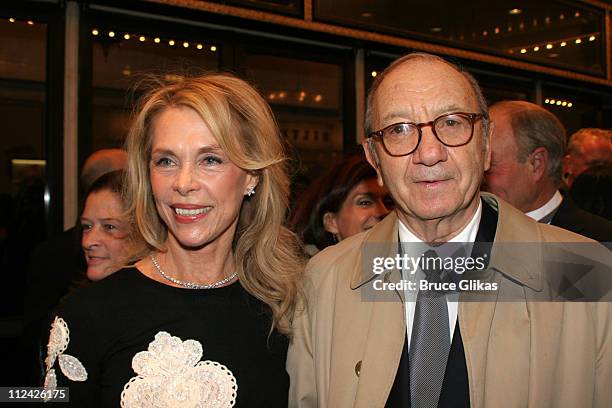 Elaine Joyce Simon and Neil Simon during Neil Simon's "The Odd Couple" Broadway Opening Night at The Marriott Marquis Ballroom in New York City, New...