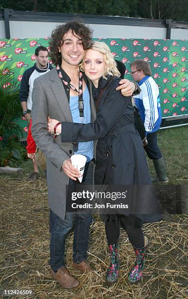 Alex Zane and Lauren Lavern in the Virgin Mobile Louder Lounge at the V Festival