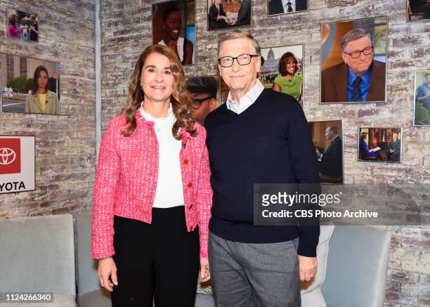 Bill and Melinda Gates in the CBS Toyota Greenroom before their appearance on CBS THIS MORNING, Feb 12, 2019.