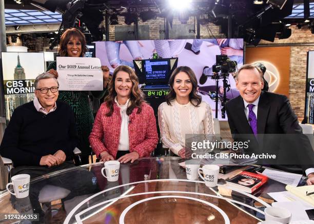 This Morning Co-Hosts Gayle King, Bianna Golodryga and John Dickerson, interview Bill and Melinda Gates LIVE on Feb 12, 2019.
