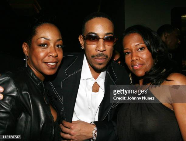 Tichina Arnold, Ludacris and Regina King during XM Satellite Radio Salutes Ludacris at Post Grammy Party Hosted by Queen Latifah - Inside at Social...