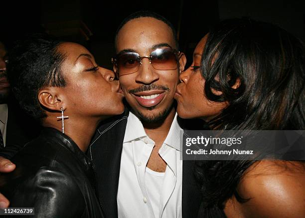 Tichina Arnold, Ludacris and Regina King during XM Satellite Radio Salutes Ludacris at Post Grammy Party Hosted by Queen Latifah - Inside at Social...