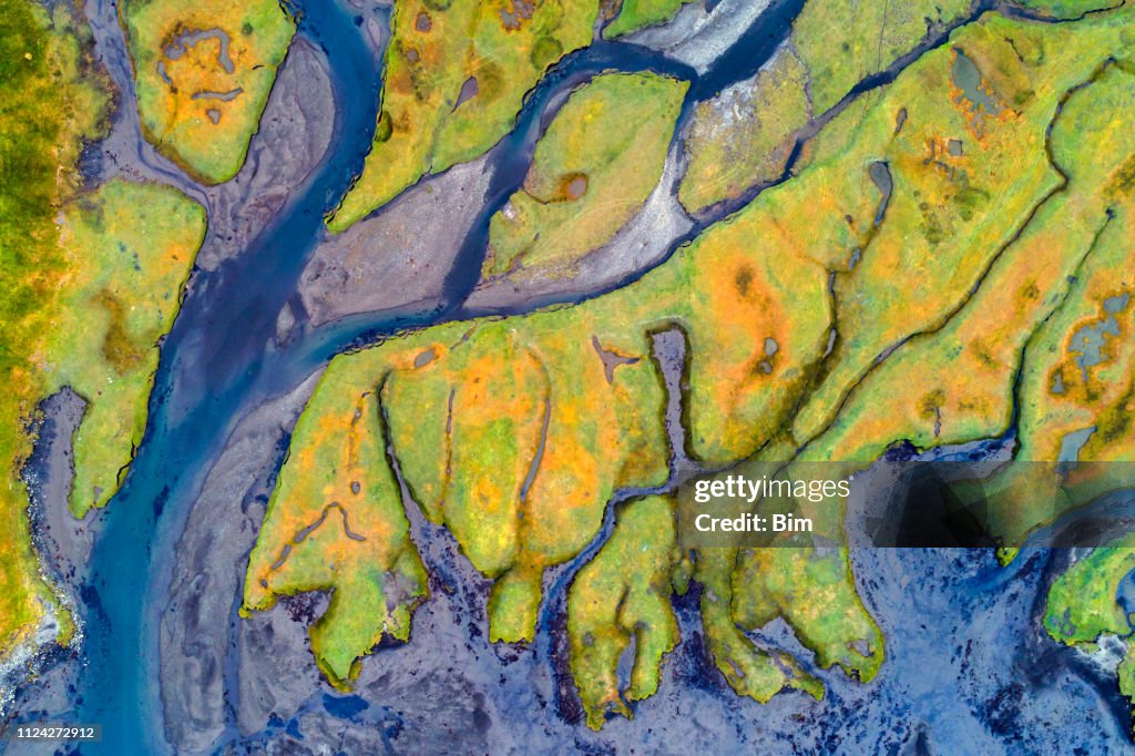 Shapes Of Rivers Abstract Shapes Of Rivers From Above Snaefellsnes Iceland High-Res ...