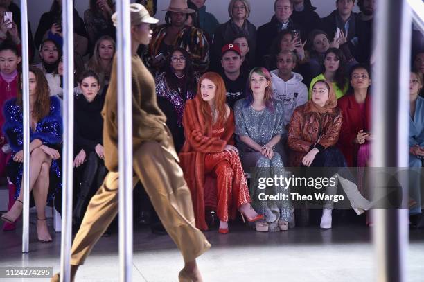 Olivia Palermo Bella Thorne and Dani Thorne attend the Sally LaPointe front row during New York Fashion Week: The Shows at Gallery I at Spring...