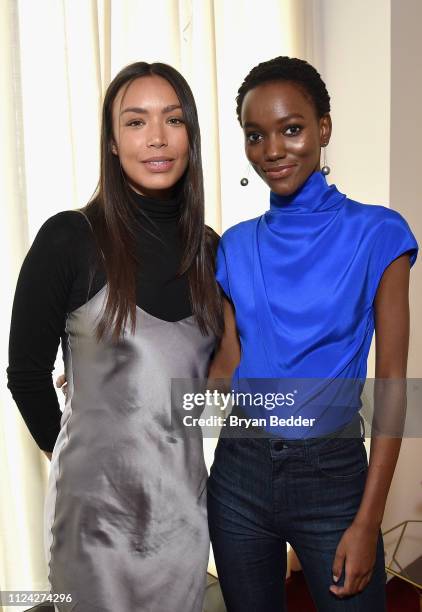 Ilfenesh Hadera and Herieth Paul attend Maybelline New York hosts a baby shower for Carly Cushnie during New York Fashion Week: The Shows at Spring...