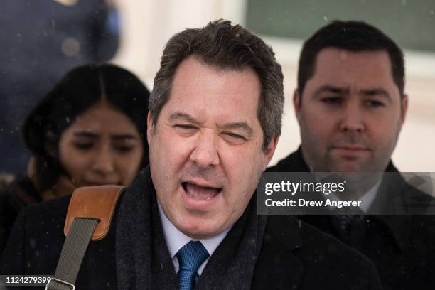 Jeffrey Lichtman, attorney for Joaquin "El Chapo" Guzman, speaks to reporters outside the U.S. District Court for the Eastern District of New York,...