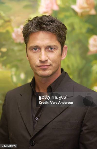 Gerard Butler during "Lara Croft Tomb Raider: The Cradle of Life" Press Conference with Angelina Jolie, Djimon Hounsou, Gerard Butler and Jan de Bont...