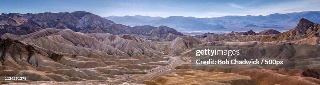 Scenic landscape with hills in desert