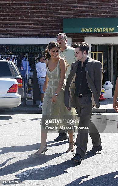 Jamie Lynn Sigler and Robert Iler during "The Sopranos" On Location in New York City - August 21, 2006 at St Rita's Church in New York City, Queens,...