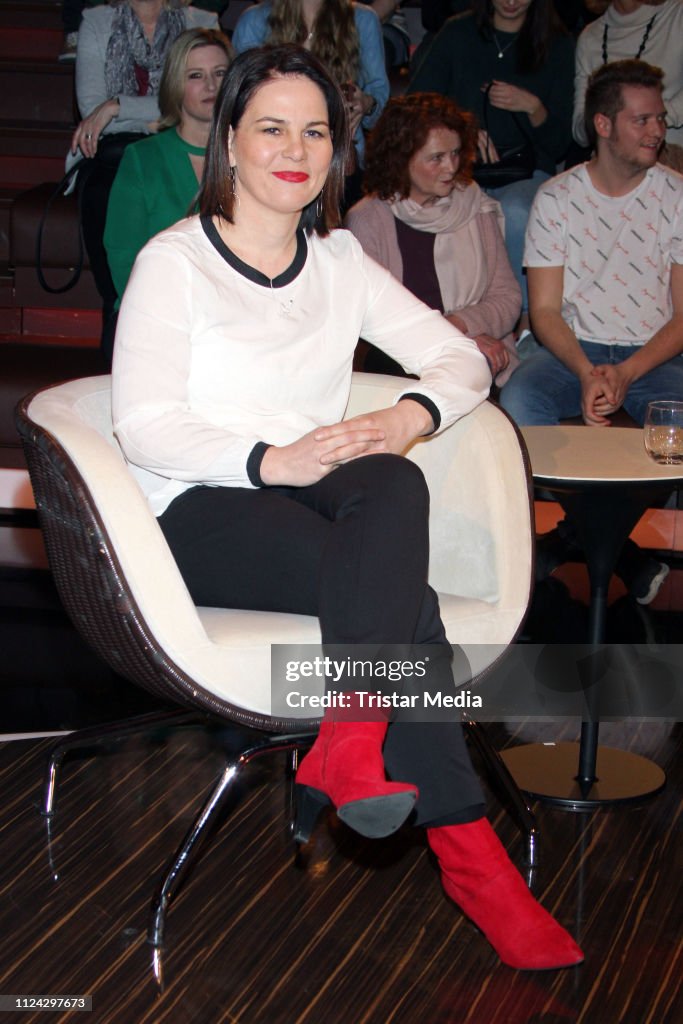 Annalena Baerbock attends the 'Markus Lanz' TV show on February 12