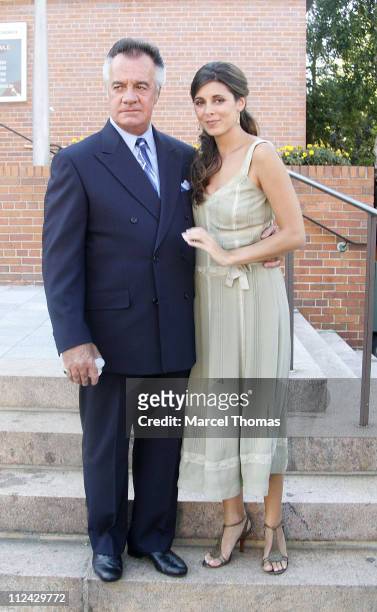 Tony Sirico and Jamie Lynn Sigler during "The Sopranos" On Location in New York City - August 21, 2006 at St Rita's Church in New York City, Queens,...