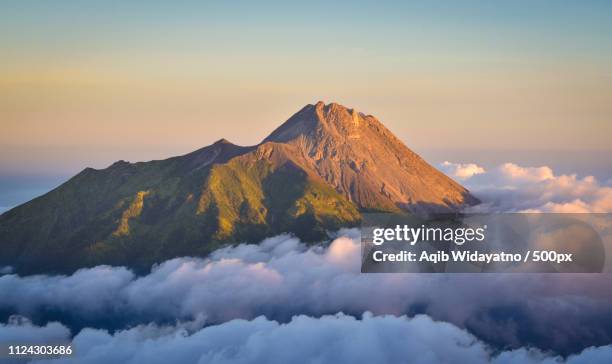 the top of mt. merapi - aqib widayatno stock pictures, royalty-free photos & images