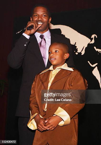 Jamie Foxx and C. J. Sanders during "Ray" Los Angeles Premiere - After Party at Hollywood Palladium in Hollywood, California, United States.