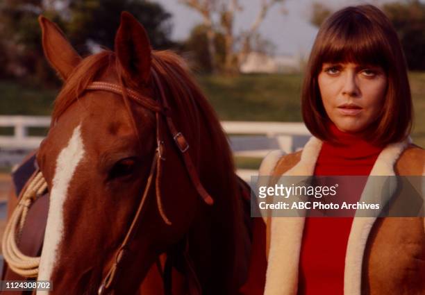 Barbara Feldon with horse appearing in the Walt Disney Television via Getty Images tv series 'Matt Lincoln' episode 'Jilly'.