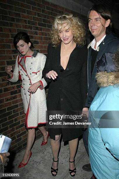 Michele Hicks, Daryl Hannah and guest during Olympus Fashion Week Fall 2004 - Marc Jacobs - Arrivals at New York State Armory in New York City, New...