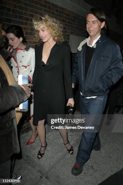 Michele Hicks, Daryl Hannah and guest during Olympus Fashion Week Fall 2004 - Marc Jacobs - Arrivals at New York State Armory in New York City, New...