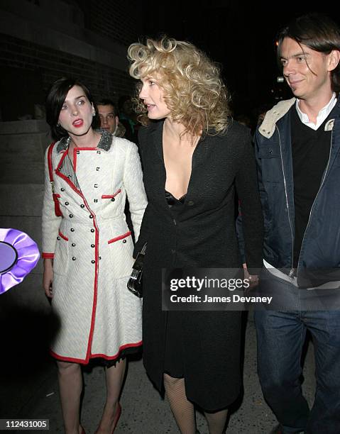 Michele Hicks, Daryl Hannah and guest during Olympus Fashion Week Fall 2004 - Marc Jacobs - Arrivals at New York State Armory in New York City, New...