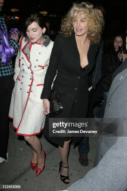 Michele Hicks and Daryl Hannah during Olympus Fashion Week Fall 2004 - Marc Jacobs - Arrivals at New York State Armory in New York City, New York,...