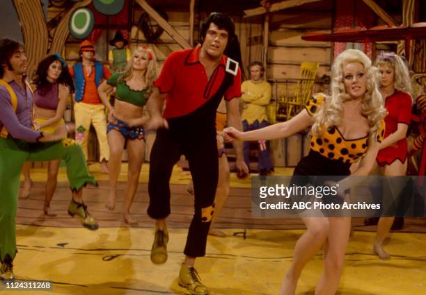 Ray Young, Nancee Parkinson, cast performing in the Disney General Entertainment Content via Getty Images tv movie 'Li'l Abner'.