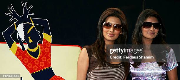 Geeta Basra and Sayali Bhagat during Stars of "The Train" Unveil GNER Train - Photocall at King's Cross Station in London, United Kingdom.