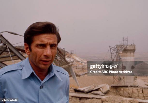 Jules Bergman covers damage to the Van Norman Dam in the aftermath of the Sylmar Earthquake / 1971 San Fernando earthquake, in the Walt Disney...