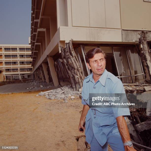 Los Angeles, CA Jules Bergman covering earthquake damage at the Olive View Medical Center from the Sylmar Earthquake / 1971 San Fernando, in the Walt...