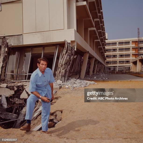 Los Angeles, CA Jules Bergman covering earthquake damage at the Olive View Medical Center from the Sylmar Earthquake / 1971 San Fernando, in the Walt...