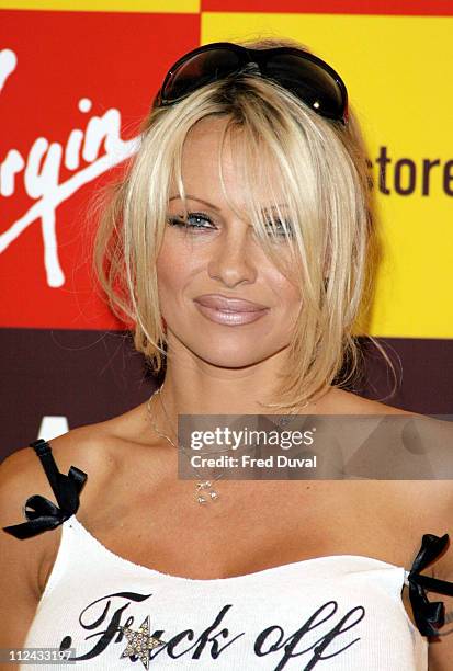 Pamela Anderson during Pamela Anderson Signs Copies of her New Book "Star" at Virgin Megastore, London - October 21, 2004 at Virgin Megastore in...