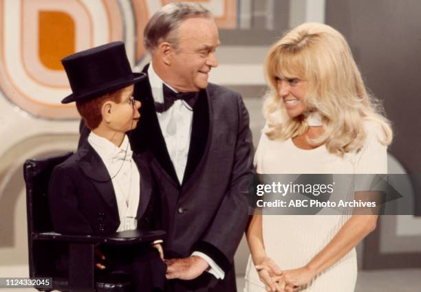 Charlie McCarthy, Edgar Bergen, Joy Harmon appearing in the Disney General Entertainment Content via Getty Images tv special 'The Disney General...